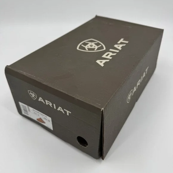 Ariat Mens Brown Leather Western Stitch Faux Fur Lined Scuff Slippers AR2842-200